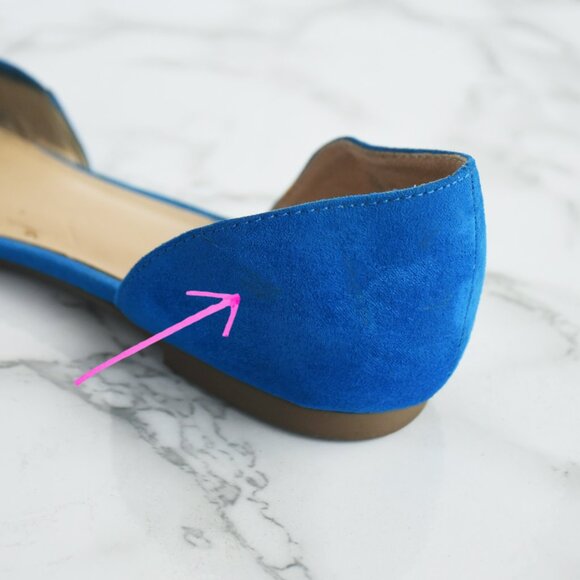 Franco Sarto Braided Pointy Toe Flats Cabalt Blue Suede Size 7 M - Picture 7 of 7